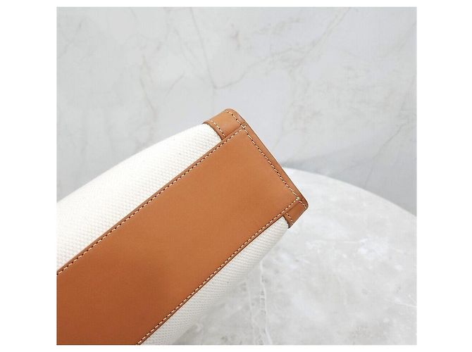 Cabas Céline Vertikaler Canvas-Shopper Natural Tan - Ansicht 6