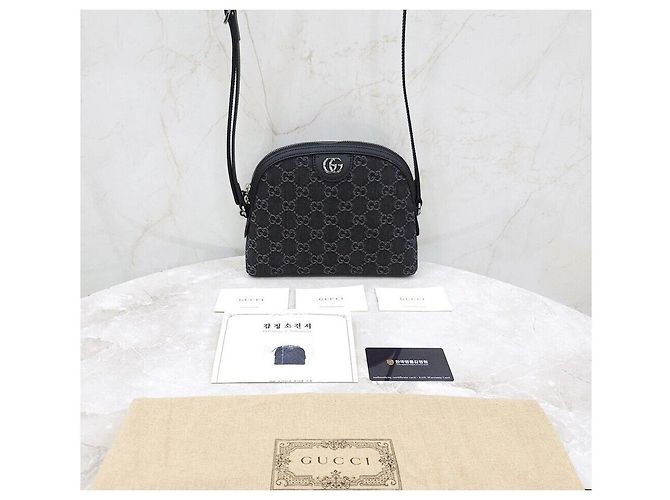 Gucci Ophidia Black Denim Crossbody Small - vista 8