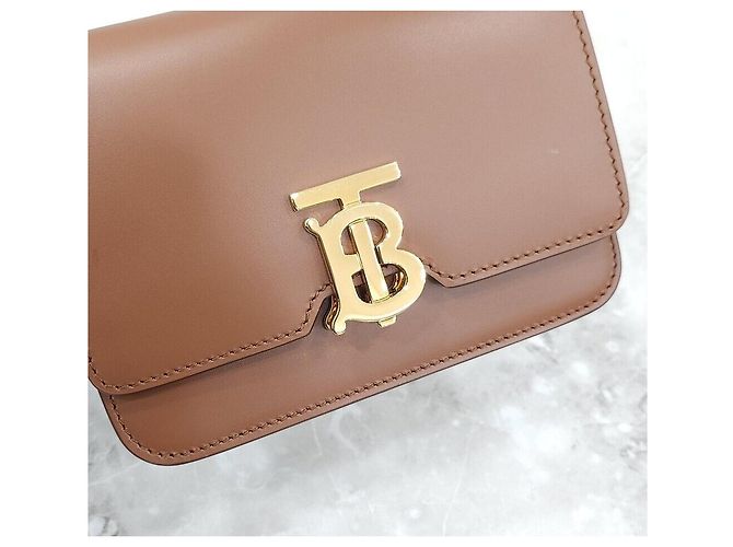 Burberry Borsa a tracolla in pelle dorata TB - vista 4