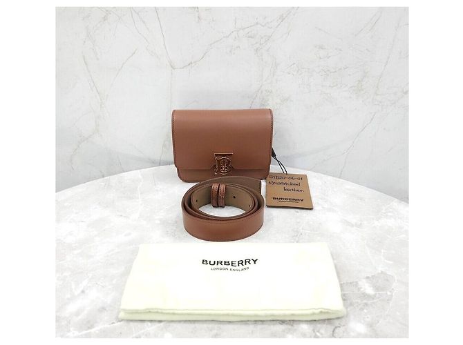 Burberry Borsa a tracolla in pelle dorata TB - vista 9