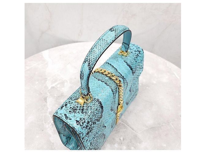 Gucci Bolsa de mão e de ombro em python azul Edição Limitada - vista 4