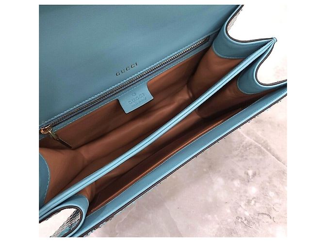 Gucci Bolsa de mão e de ombro em python azul Edição Limitada - vista 8