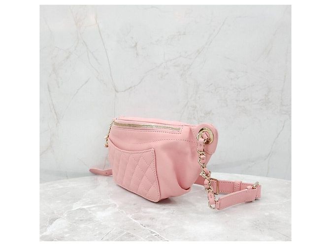 Chanel Gesteppte Lambskin-Taillentasche Rosa Pink - Ansicht 2