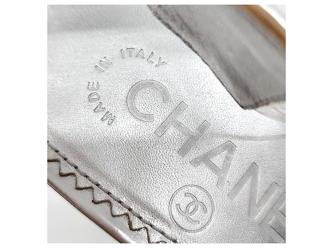 Sandali in PVC Chanel Argento - vista 6