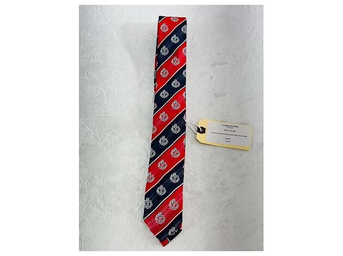 Thom Browne Cravatta a righe jacquard Anchor Multicolore - vista 3