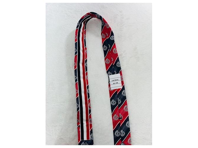 Thom Browne Cravatta a righe jacquard Anchor Multicolore - vista 4
