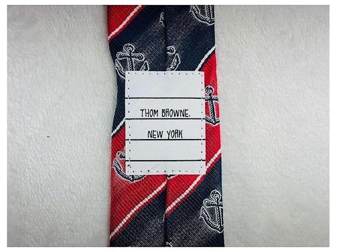 Thom Browne Cravatta a righe jacquard Anchor Multicolore - vista 5