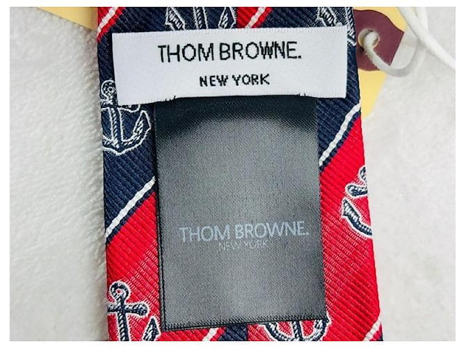 Thom Browne Cravatta a righe jacquard Anchor Multicolore - vista 6