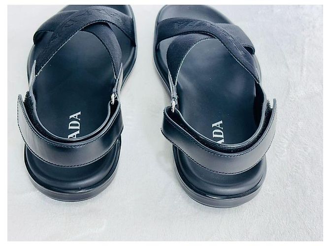 Prada Sandali in nylon da uomo Nero - vista 7