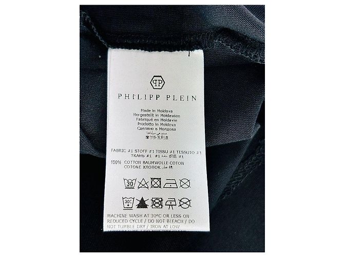 Philipp Plein Platinum Cut Round Kurzarm T-Shirt für Herren Schwarz - Ansicht 9