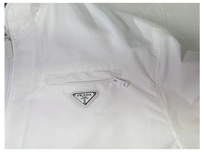 Prada Giacca a vento oversize in nylon da uomo Argento - vista 5