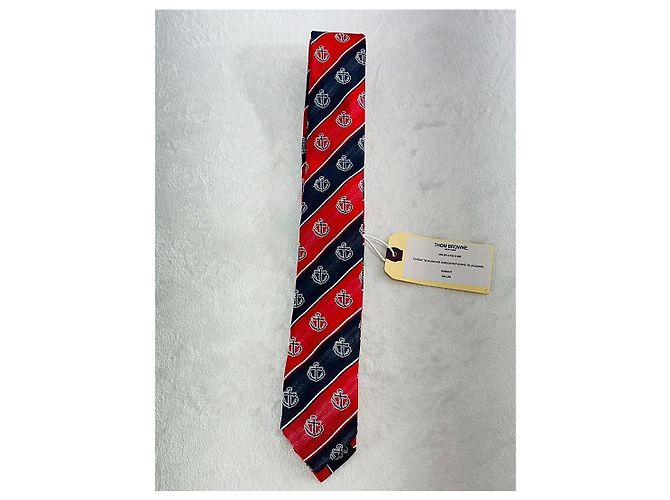 Thom Browne Anchor Jacquard Stripe Tie Multiple colors - view 3