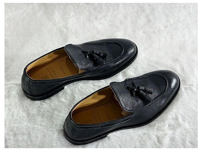 Brunello Cucinelli Mocassini con nappe in pelle nero autentico - vista 6