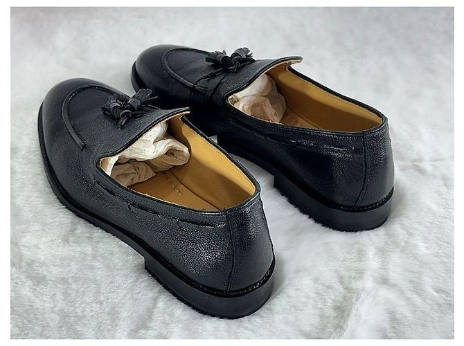 Brunello Cucinelli Mocassini con nappe in pelle nero autentico - vista 9