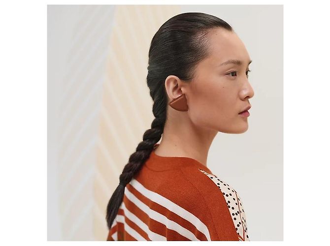 Hermès Suéter de twill de manga corta Castaño - vista 4