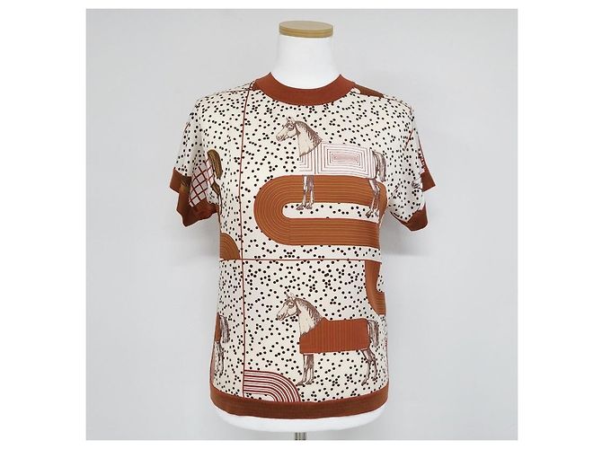 Hermès Suéter de twill de manga corta Castaño - vista 5