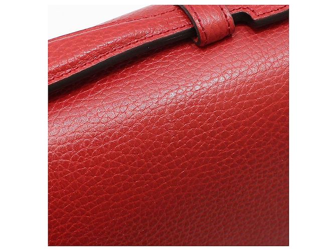Gucci Bolsa de mão e de ombro com corrente e alça superior entrelazada em couro vermelho - vista 8