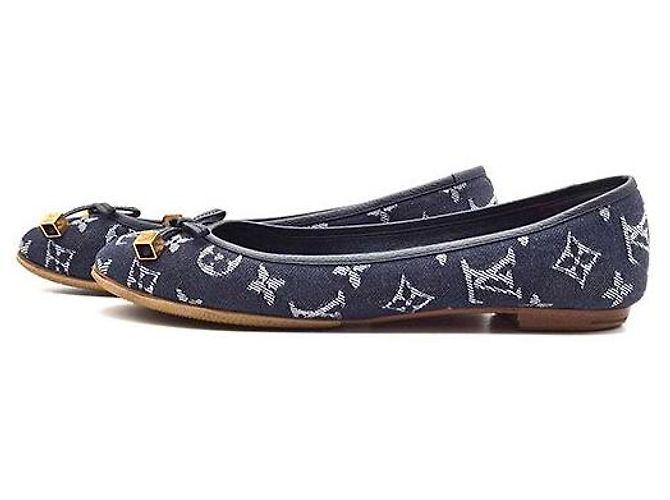Louis Vuitton Ballerine in denim Blu - vista 3
