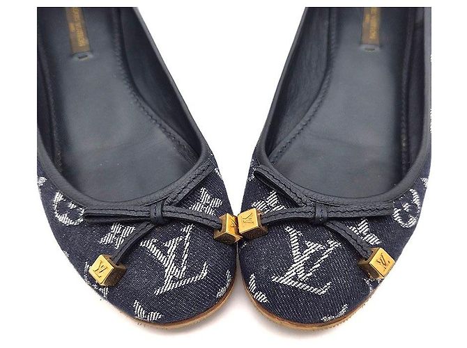 Louis Vuitton Ballerine in denim Blu - vista 4
