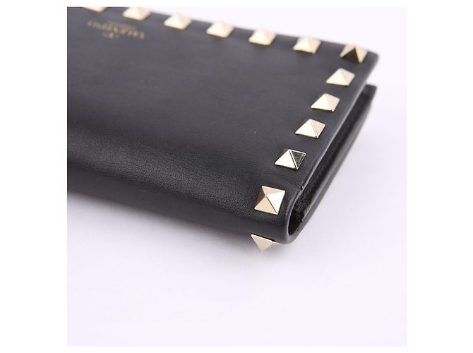 Valentino Clutch wallet Rockstud in pelle nera Nero - vista 11