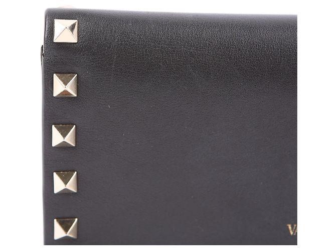 Valentino Clutch wallet Rockstud in pelle nera Nero - vista 13