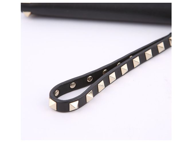 Valentino Clutch wallet Rockstud in pelle nera Nero - vista 16
