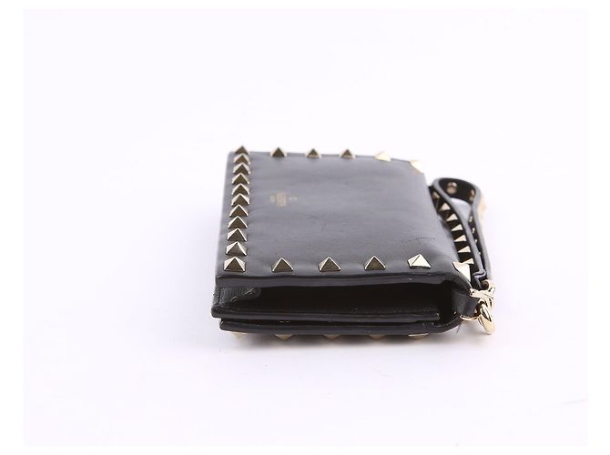 Valentino Clutch wallet Rockstud in pelle nera Nero - vista 8