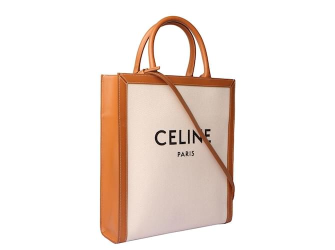 Céline Vertikaler Canvas-Cabas Braun - Ansicht 2