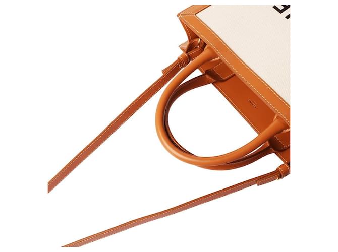 Céline Vertikaler Canvas-Cabas Braun - Ansicht 4