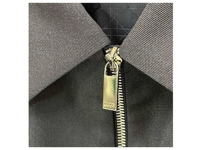 Dior Wool Blend Twill Classic Zip Jacket Grey Brown - view 5