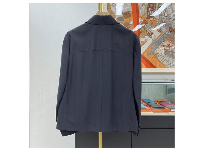 Dior Wool Blend Twill Classic Zip Jacket Grey Brown - view 6