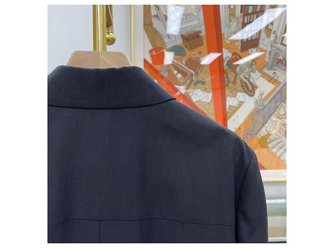 Dior Wool Blend Twill Classic Zip Jacket Grey Brown - view 7