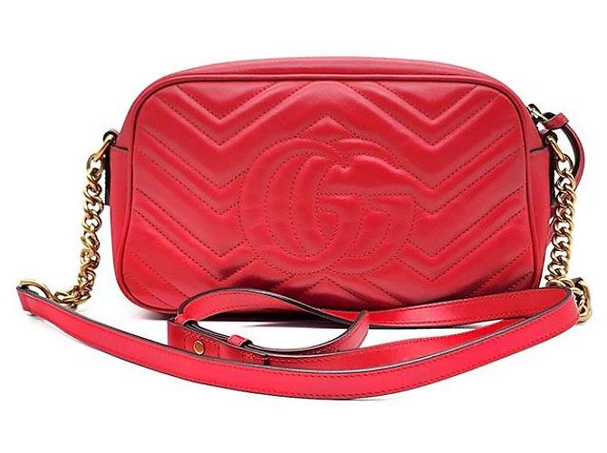 Gucci Borsa a tracolla Matelassé Marmont Rosso - vista 3