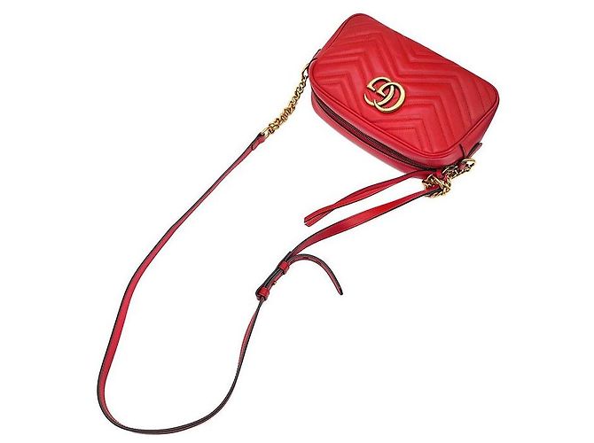 Gucci Borsa a tracolla Matelassé Marmont Rosso - vista 4