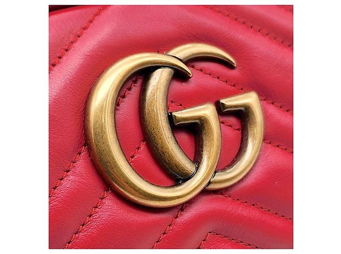 Gucci Borsa a tracolla Matelassé Marmont Rosso - vista 8