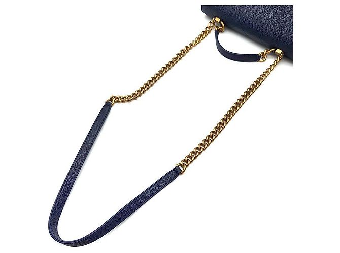 Chanel Borsa con patta e manico superiore in caviar Nero - vista 5