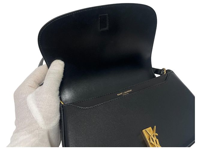 Saint Laurent Mini borsa a tracolla Voltaire mezza luna nera Nero - vista 6
