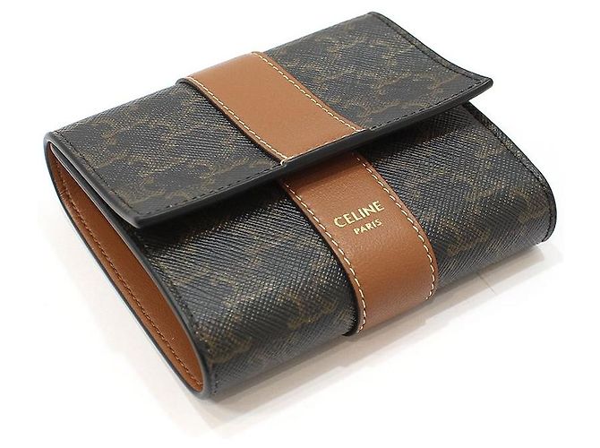 Céline Cartera Pequeña Triomphe Triope Castaño - vista 3