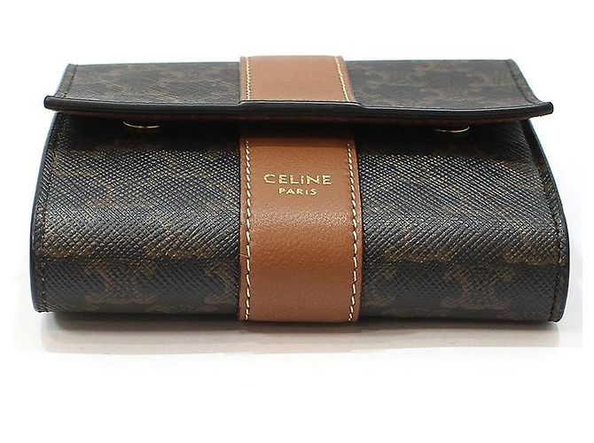 Céline Cartera Pequeña Triomphe Triope Castaño - vista 5