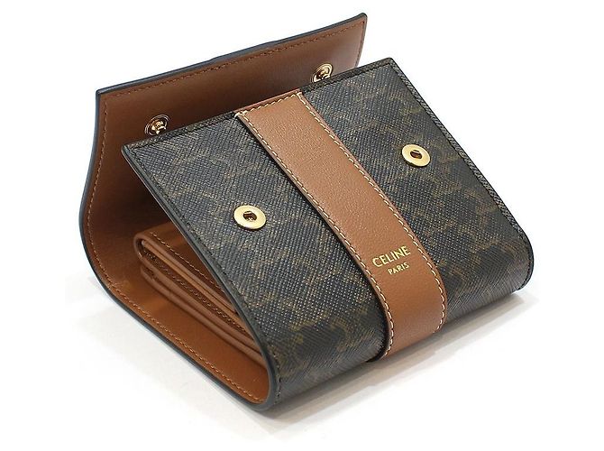Céline Cartera Pequeña Triomphe Triope Castaño - vista 6