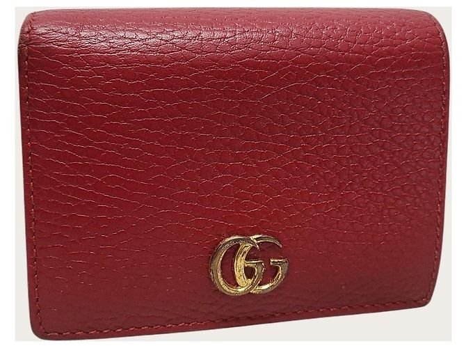 Gucci Tarjetero de cuero Red GG Marmont Roja - vista 3