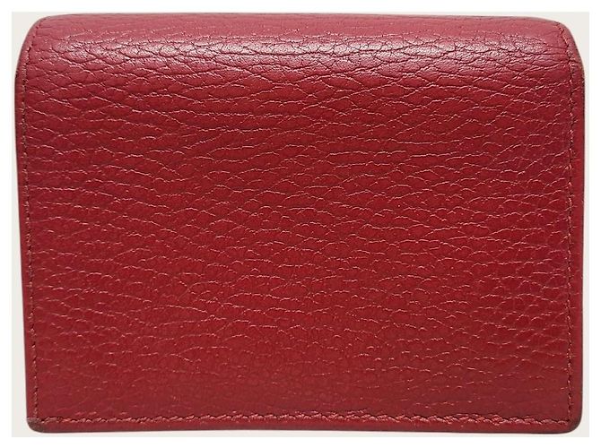 Gucci Tarjetero de cuero Red GG Marmont Roja - vista 6