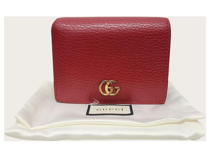 Gucci Tarjetero de cuero Red GG Marmont Roja - vista 7