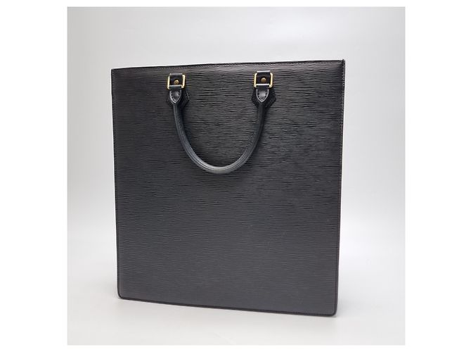 Louis Vuitton Borsa Tote Bag Briefcase Epi Sac Plat GM Nero - vista 10