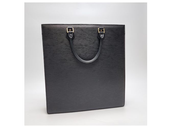 Louis Vuitton Borsa Tote Bag Briefcase Epi Sac Plat GM Nero - vista 11