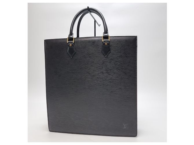 Louis Vuitton Borsa Tote Bag Briefcase Epi Sac Plat GM Nero - vista 3