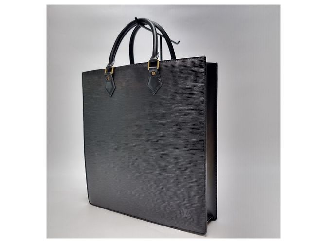 Louis Vuitton Borsa Tote Bag Briefcase Epi Sac Plat GM Nero - vista 5