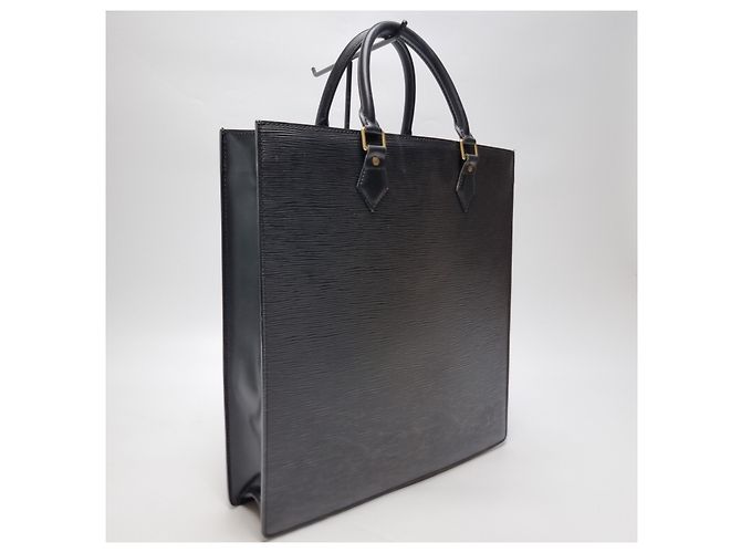 Louis Vuitton Borsa Tote Bag Briefcase Epi Sac Plat GM Nero - vista 6