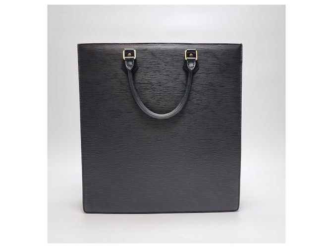 Louis Vuitton Borsa Tote Bag Briefcase Epi Sac Plat GM Nero - vista 9