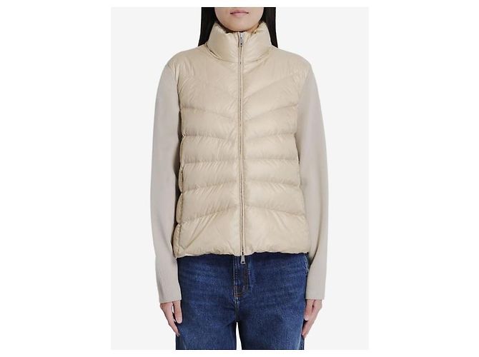 Moncler Cardigã de lã acolchoado Marrom - vista 4